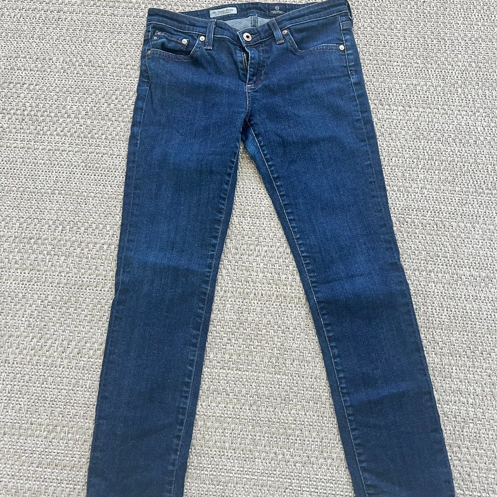 AG Adriano Goldschmied Jeans 28 The Stevie Petite Slim Straight Dark Wash
